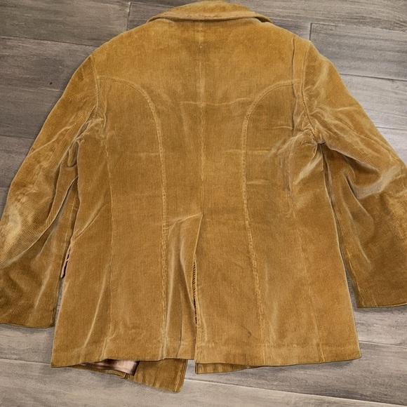 1970’s Vintage Europe Craft Caramel Brown Corduroy Pea Coat - Picture 6 of 11